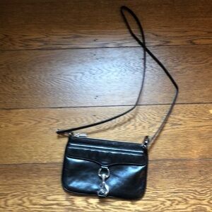Rebecca Minkoff Black Leather Crossbody Purse OS